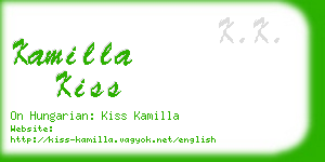 kamilla kiss business card